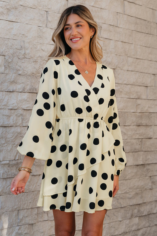 Kataleya Polka Dot Puff Sleeve Mini Dress